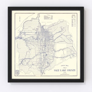 Salt Lake City Map 1920, Vintage Salt Lake City Map, Old Salt Lake City Utah Art, Wall Art Gift for Salt Lake City History Lovers Retro Deco