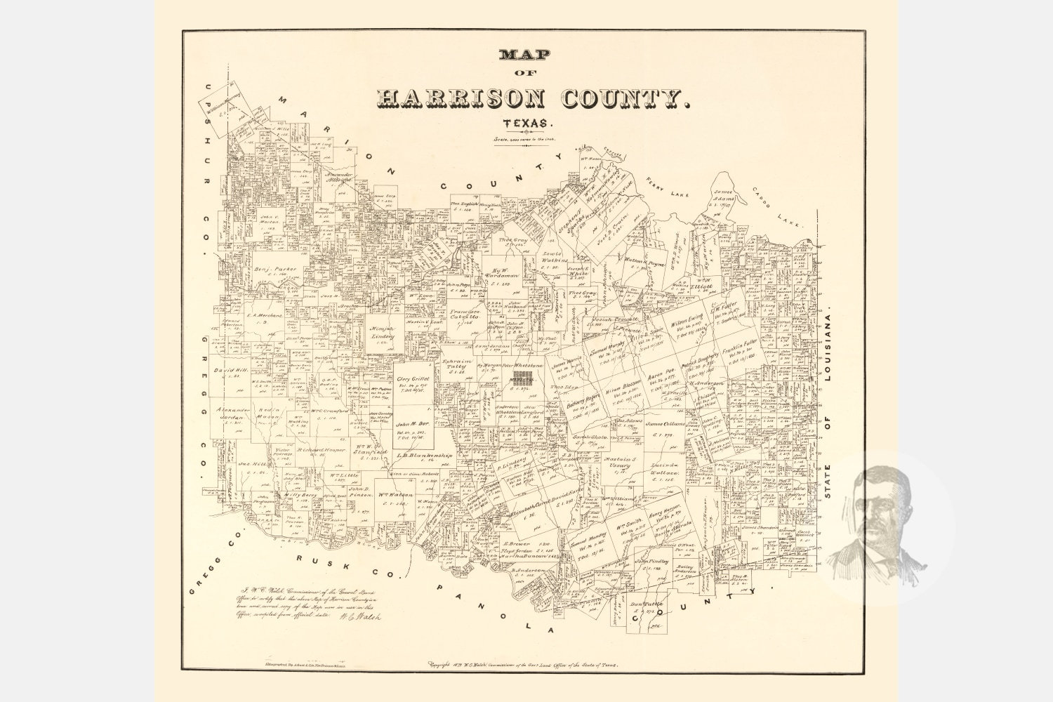 Vintage Harrison County Map 1879 Old Map of Harrison County Etsy