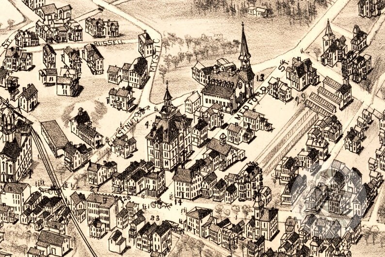 Vintage Arlington Map 1884 Old Map of Arlington Etsy