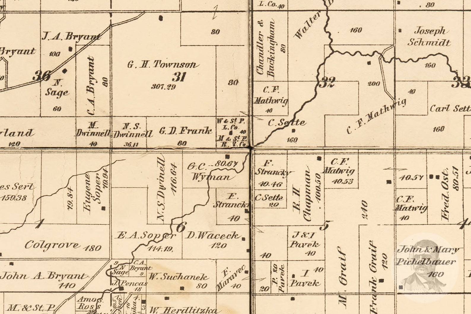 Vintage Steele County Map 1879 Antiguo mapa del condado de Etsy