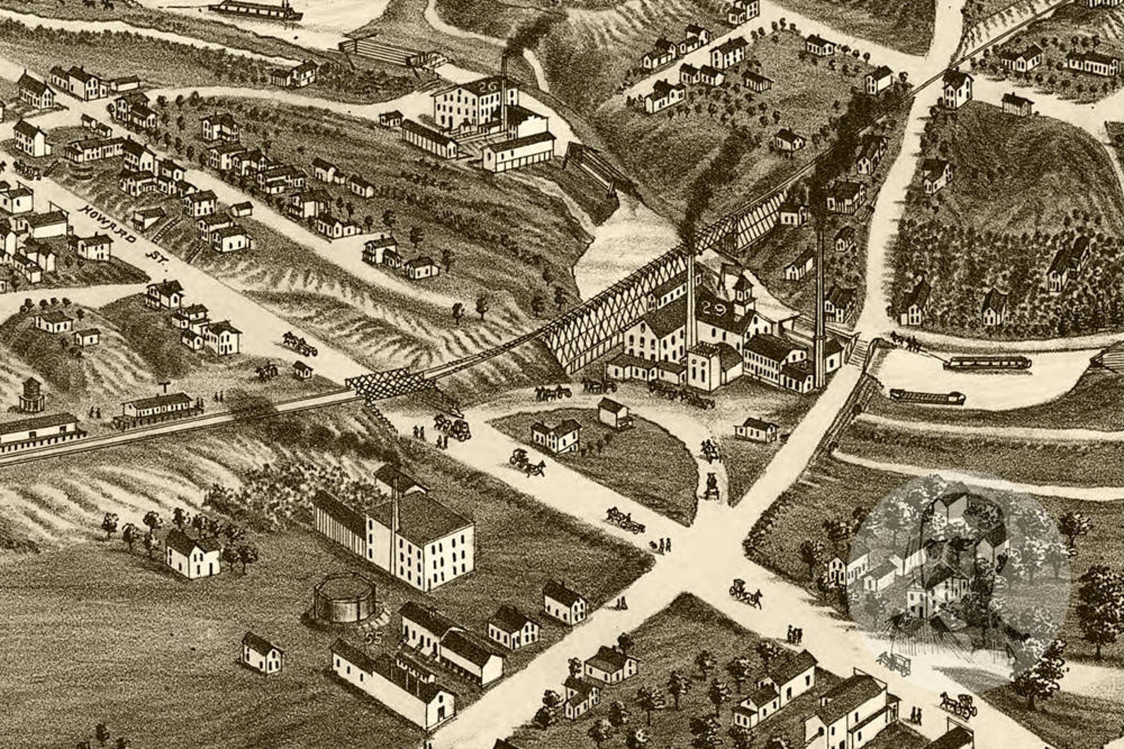 Vintage Akron Map 1882 Old Map of Akron Ohio Historical Etsy