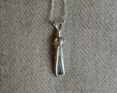 Aquamarine Wire Wrapped Sterling Silver Pendant