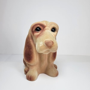 Vintage Royalty Designs Flocked Fuzzy Hound Dog Hucha todavía tapón original