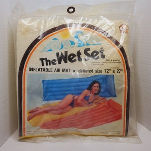 1981 Inflatable Air Mat The Wet Set 72" x 27" Style 59700 Zee Toys Pool Yellow