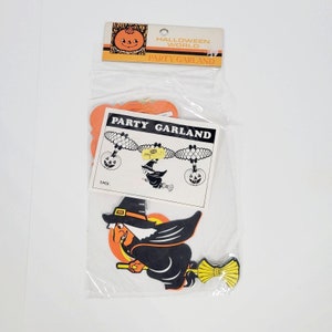Vtg Halloween Witch 3D Party Garland | 9ft | Kurt Adler | New Old Stock | Japan