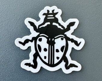 Nine Spotted Ladybug Sticker | Vinyl Decal | Water-Proof Sticker | 2″ × 2″