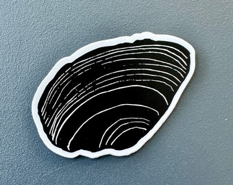Purple Bean Sticker | Linocut Sticker | Vinyl Decal | Water-Proof Sticker | 2.25" × 1.49"