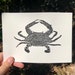 Chesapeake Bay Blue Crab Lino Print 5x7 Ink Print Block Print Black and ...