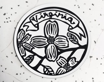 Virginia Dogwood Magnet | Water-Proof | Flexible | Fridge Magnet | Car Magnet | 2.5"x2.5"