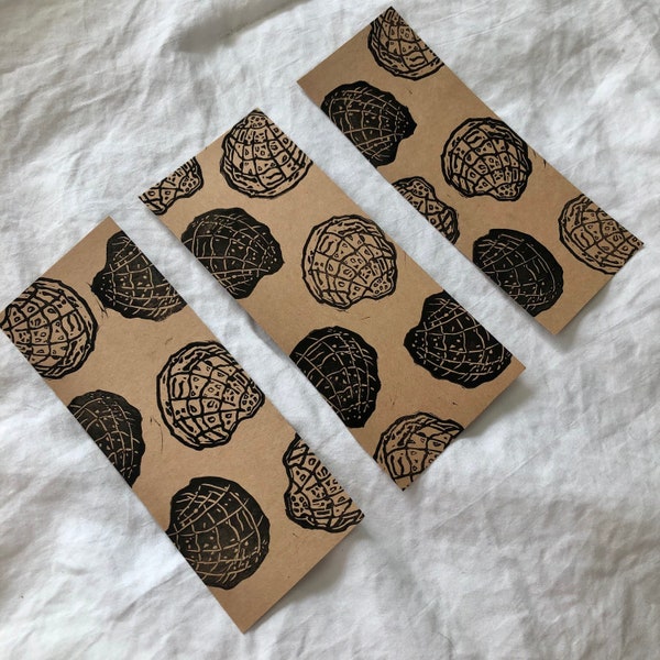 Appalachian Monkeyface Mollusk Bookmark | Linocut | 2x6