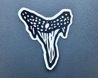 Sand Tiger Shark Tooth Sticker | Vinyl Decal | Water-Proof Sticker | 1.74″ × 2″