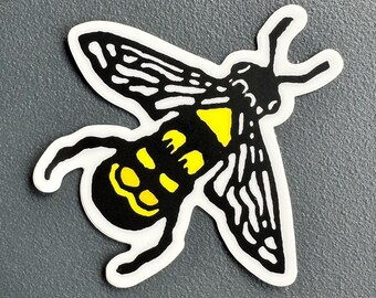Rusty Patched Bumble Bee Sticker | In Color | Vinyl Decal | Water-Proof Sticker | 2.06″ × 1.98″