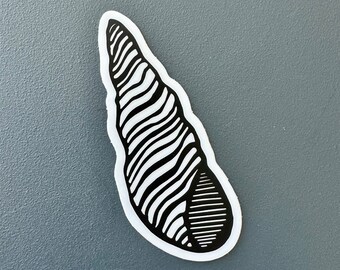Virginia River Snail Sticker| Linocut Sticker | Vinyl Decal | Water-Proof Sticker | 1.21" × 3"