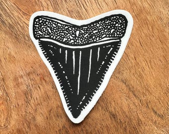Great White Shark Tooth Sticker | Vinyl Decal | Water-Proof Sticker | 2.27″ × 2.44″