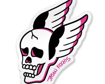 Winged Skull Tattoo Vinyl Sticker