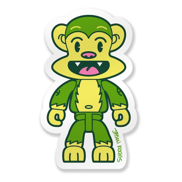 Green Monkey Figure Vinyl Sticker