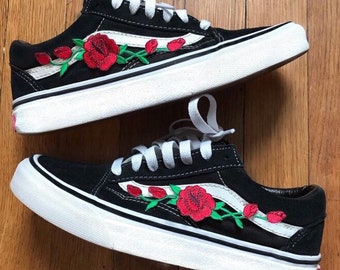 vans platform roses