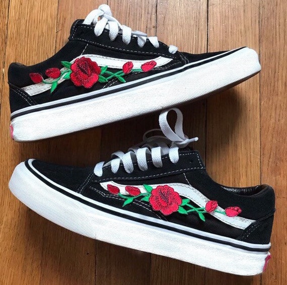 patch vans rose patch vans rose