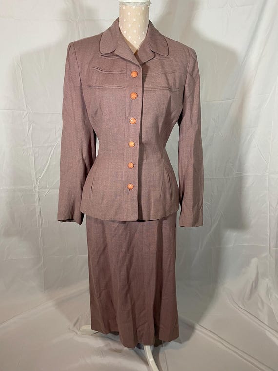 Late 1940s muted/dusty rose suit