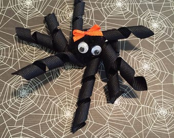 Halloween spider hair bow