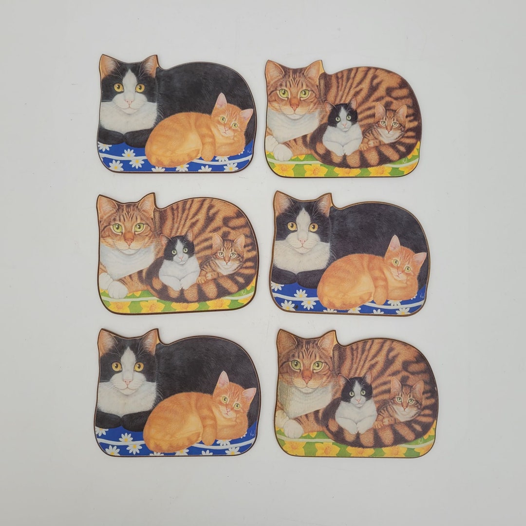 Vintage M&S Cat Shaped Coasters Marks and Spencer's Cat Etsy