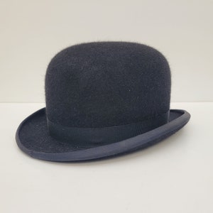 Lock Co Town Large Bowler Hat Handmade Fur Felt Leather Silk