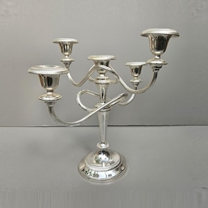 11.5&quot; tall candelabra for 5 candles | 4-arm & central candleholder | 5 sconces twisted arms decorative table centrepiece