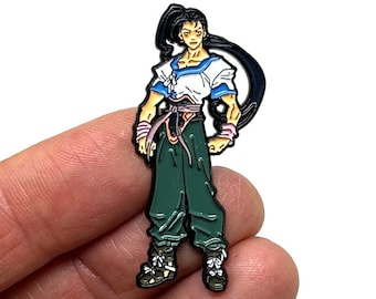 Xenogears for PS1, Fei Fong Wong 1.75” enamel pin and magnet - retro gaming art - retro gamer enamel pins