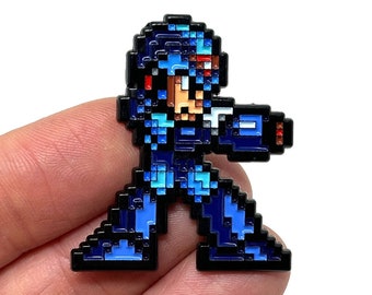 Mega Man X for SNES, Mega Man 1.5” enamel pin and magnet - Classic SNES retro gaming art