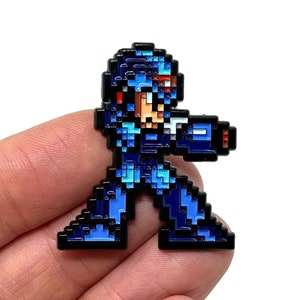 Mega Man X for SNES, Mega Man 1.5” enamel pin and magnet - Classic SNES retro gaming art