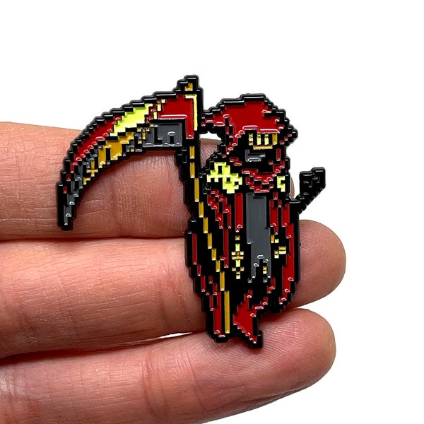 Shovel Knight - Specter Knight enamel pin or magnet  - classic 8-bit retro aesthetic video game art