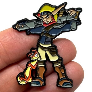 Jak II for PS2, Jak and Daxter 1.75” enamel pin and magnet - Classic PS2 retro gaming art