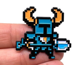 Shovel Knight enamel pin or magnet - classic 8-bit retro aesthetic video game art