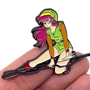 The Legend of Zelda for NES, female Link, 1986 Japanese gaming magazine error, 1.75” enamel pin and magnet - Classic NES retro gaming art