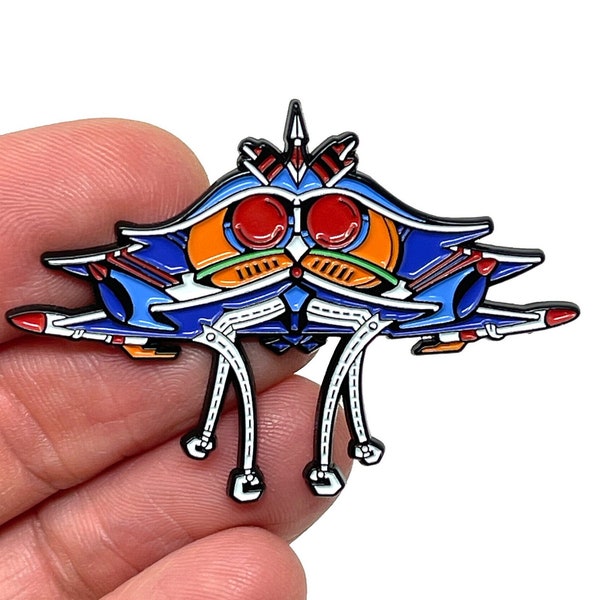 Galaga, classic arcade game cabinet art, 2” enamel pin and magnet  - Classic Arcade retro gaming art