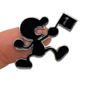 Mr. Game & Watch, 1.25” enamel pin and magnet - Classic portable retro gaming art - game and watch art