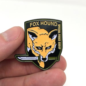 Metal Gear - Fox Hound Special Force Group - emblem pin or magnet - also available as glow-in-the-dark - Classic NES retro gaming
