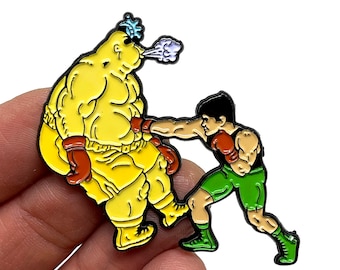 Mike Tyson's Punch Out - Little Mac vs King Hippo enamel pin or magnet - Classic NES game art - retro gaming