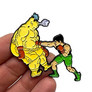 Mike Tyson's Punch Out - Little Mac vs King Hippo enamel pin or magnet - Classic NES game art - retro gaming