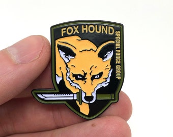 Metal Gear - Fox Hound Special Force Group - emblem pin or magnet - also available as glow-in-the-dark - Classic NES retro gaming