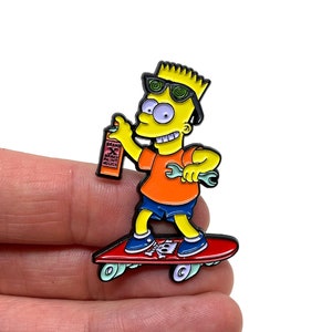 The Simpsons: Bart vs. the Space Mutants for NES, Bart 1.5” box art enamel pin and magnet  - Classic NES retro gaming art