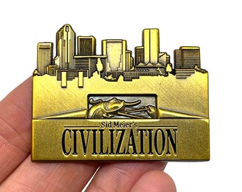 La civilisation de Sid Meier - Artwork de la boîte, épingle ou aimant de 2 po. - Art du jeu rétro pour PC - Art de jeu pour PC
