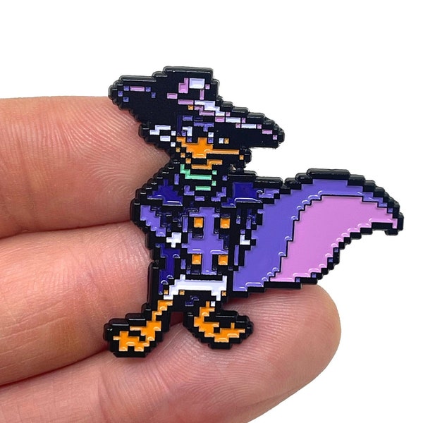 Darkwing Duck for NES, Darkwing Duck 1.5” enamel pin and magnet - Classic NES retro gaming art