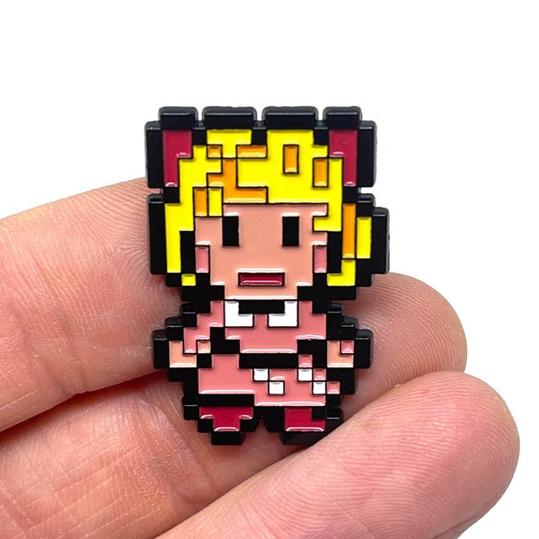 Earthbound for SNES, Paula 1.25” enamel pin and magnet - Classic SNES retro gaming art