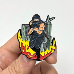 Ninja Gaiden for NES - Ryu Hayabusa box art enamel pin or magnet - Classic NES retro gaming art