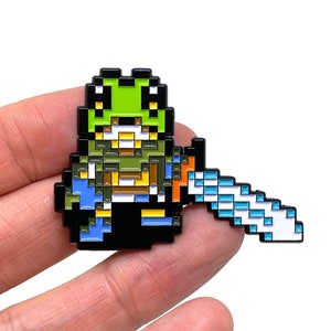 Chrono Trigger for SNES - Frog 1.75" enamel pin or magnet - Classic SNES retro gaming art