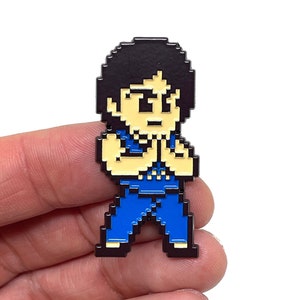 Jackie Chan’s Action Kung-Fu for NES, Jackie Chan 1.75” pin and magnet - Classic NES retro gaming art