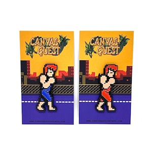 Double Dragon II for NES - Billy or Jimmy Lee enamel pin or magnet - Classic NES retro gaming art
