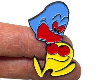 Pac-Man, arcade cabinet art Pac-man and ghost 1.75” enamel pin and magnet - Classic Arcade Video Game Console art - retro gaming pin
