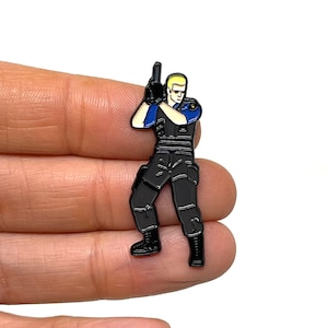 Resident Evil, Albert Wesker 1.75” enamel pin and magnet - Classic retro gaming art